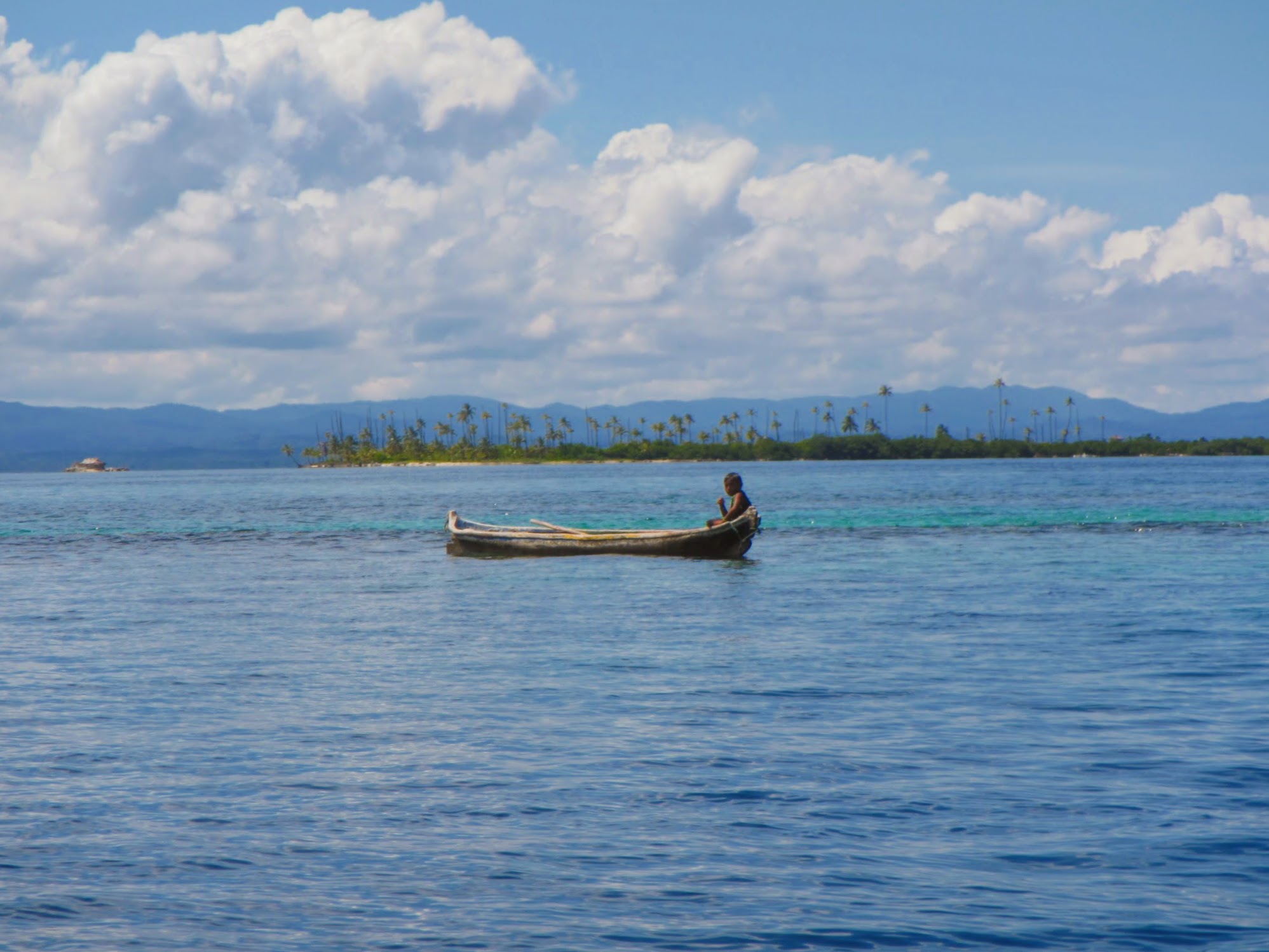 Panama San Blas Inseln Guna Yala Fischer Einbaum